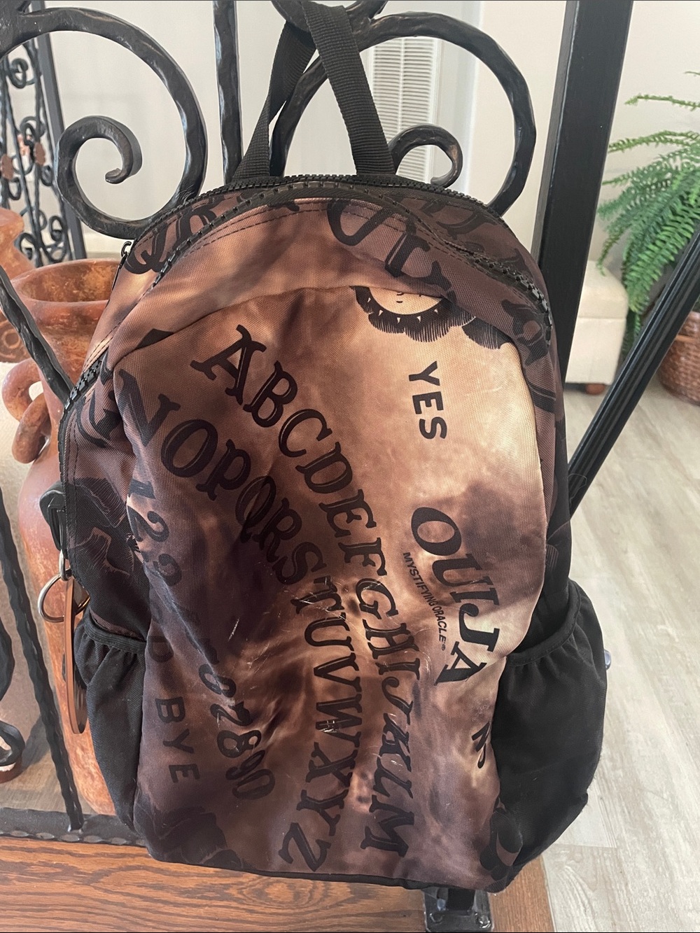 Ouija Print Brown Backpack - Unbranded Unisex Casual Bag